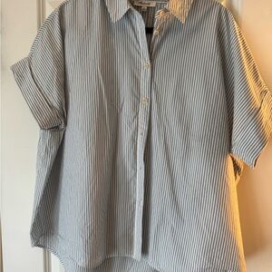 Madewell Blue and White Striped Shirt